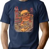Burgerzilla T-Shirt for Men & Women, T-Shirts Graphic Tee - Navy