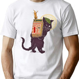 Burn With Love For Revolution Art Nouveau Cat T-Shirt for Men & Women, T-Shirts Graphic Tee - White