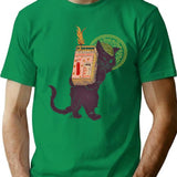 Burn With Love For Revolution Art Nouveau Cat T-Shirt for Men & Women, T-Shirts Graphic Tee - Green