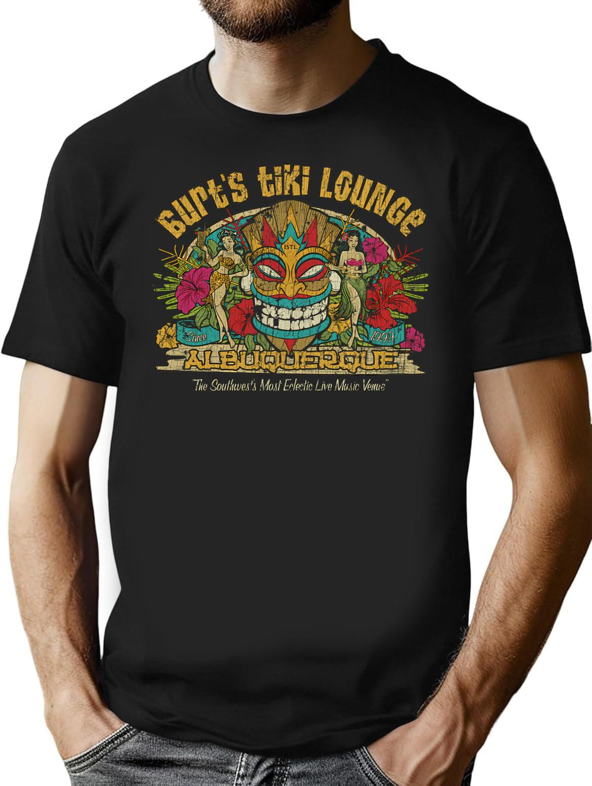 Burt'S Tiki Lounge T-Shirt for Men & Women, T-Shirts Graphic Tee - Black