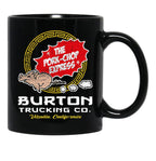 Burton Pork Chop Express Trucking Black Coffee Mug, Gift Coffee Mug - Black