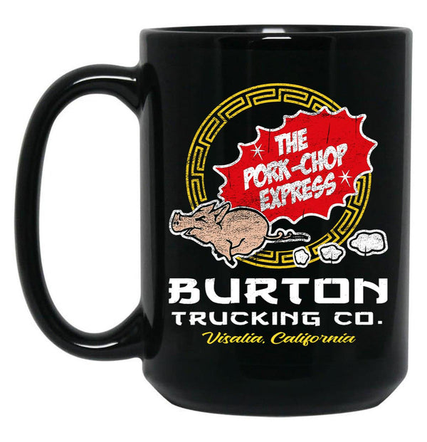Burton Pork Chop Express Trucking Black Coffee Mug, Gift Coffee Mug - Black