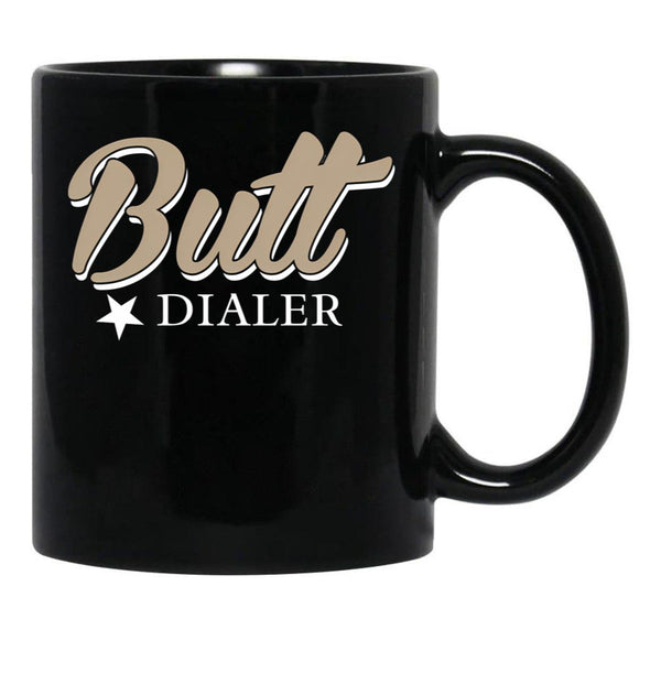 Butt Dialer Funny Cell Phone Black Coffee Mug, Gift Coffee Mug - Black