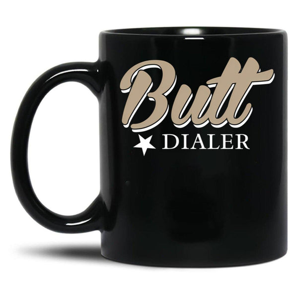 Butt Dialer Funny Cell Phone Black Coffee Mug, Gift Coffee Mug - Black