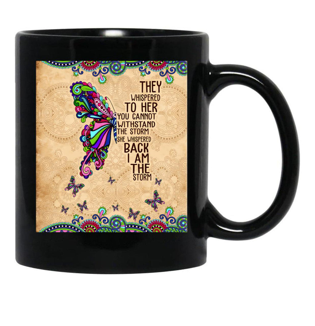 Butterfly Per Coffee Classic Mandala Pattern Purple Black Coffee Mug - Black