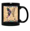 Butterfly Per Coffee Classic Mandala Pattern Purple Black Coffee Mug - Black
