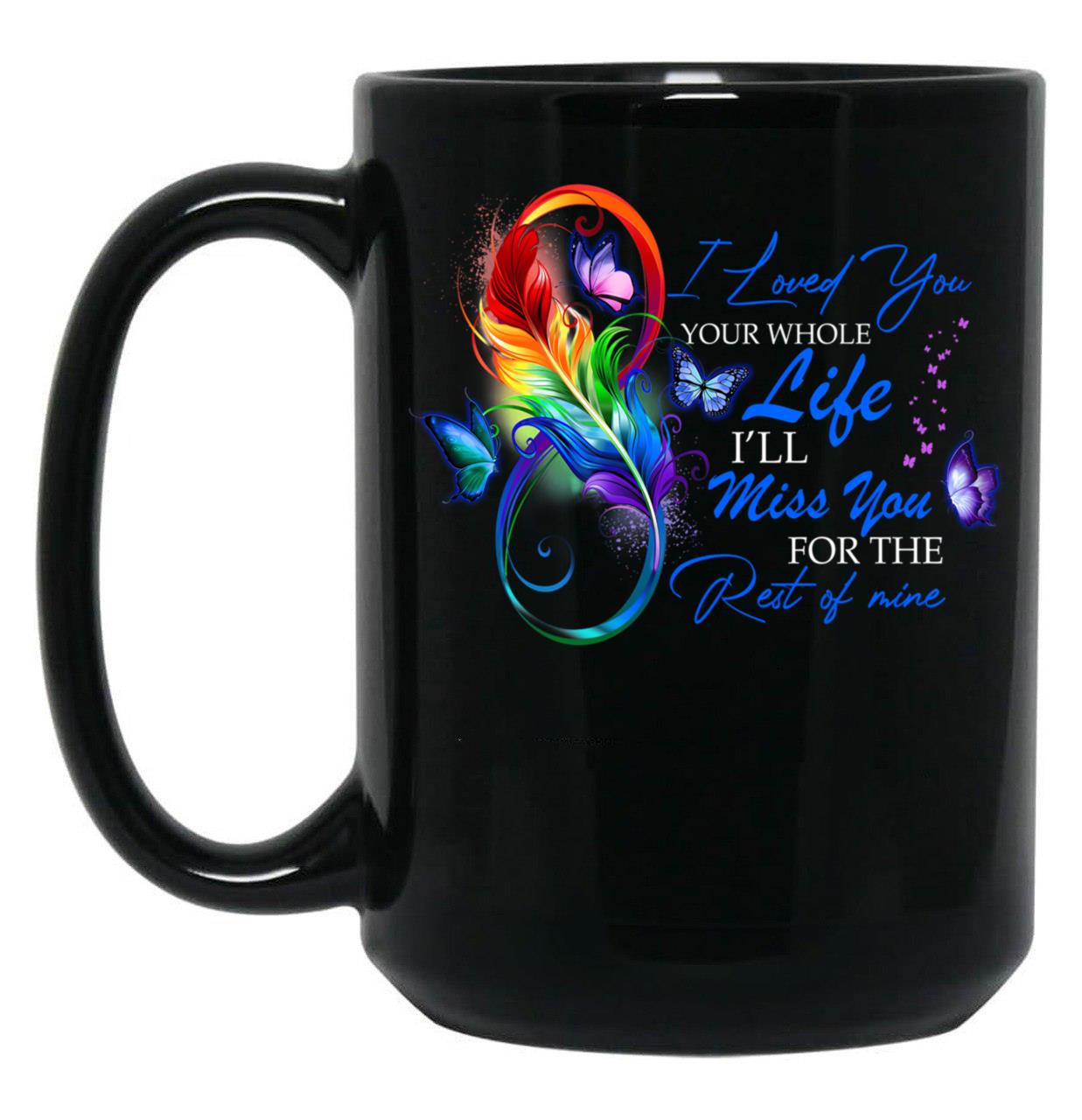 Butterfly Black Coffee Mug