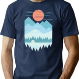 Cabin In The Snow T-Shirt for Men & Women, T-Shirts Graphic Tee - Navy