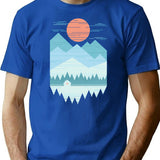 Cabin In The Snow T-Shirt for Men & Women, T-Shirts Graphic Tee - Blue
