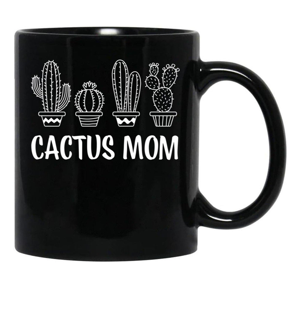 Cactus Mom Black Coffee Mug, Gift Coffee Mug - Black