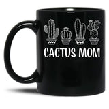 Cactus Mom Black Coffee Mug, Gift Coffee Mug - Black