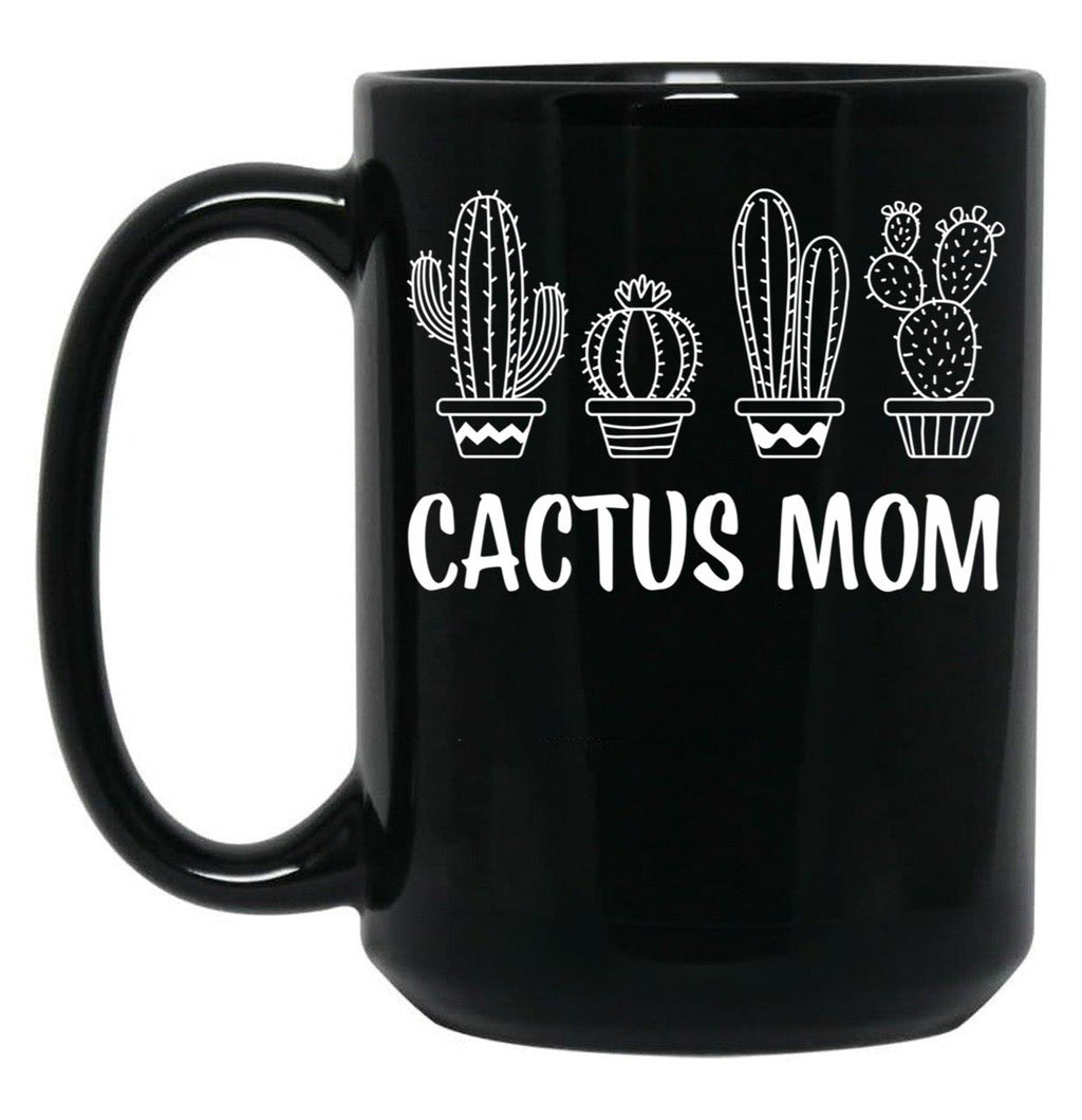 Cactus Mom Black Coffee Mug, Gift Coffee Mug