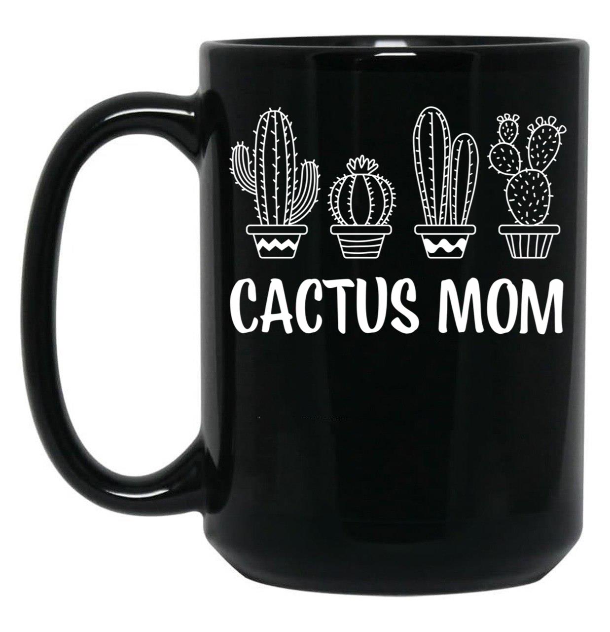 Cactus Mom Black Coffee Mug, Gift Coffee Mug