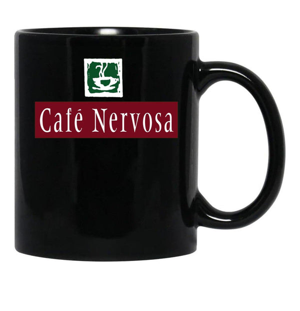Cafe Nervosa Black Coffee Mug, Gift Coffee Mug - Black