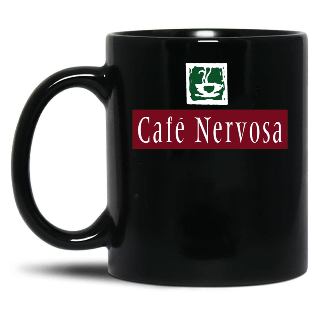 Cafe Nervosa Black Coffee Mug, Gift Coffee Mug