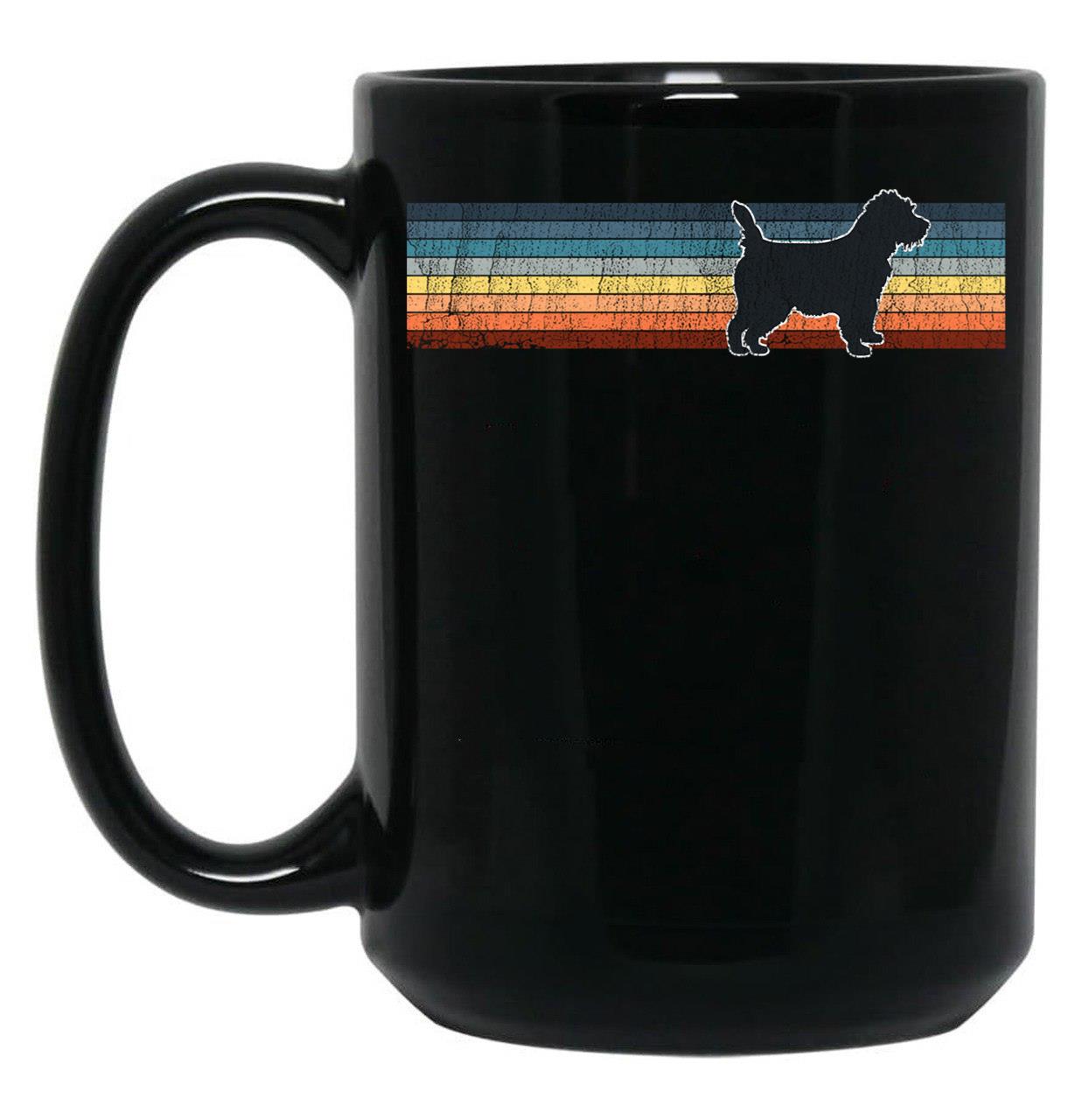 Cairn Terrier Vintage Retro Pet Lover Black Coffee Mug, Gift Coffee Mug
