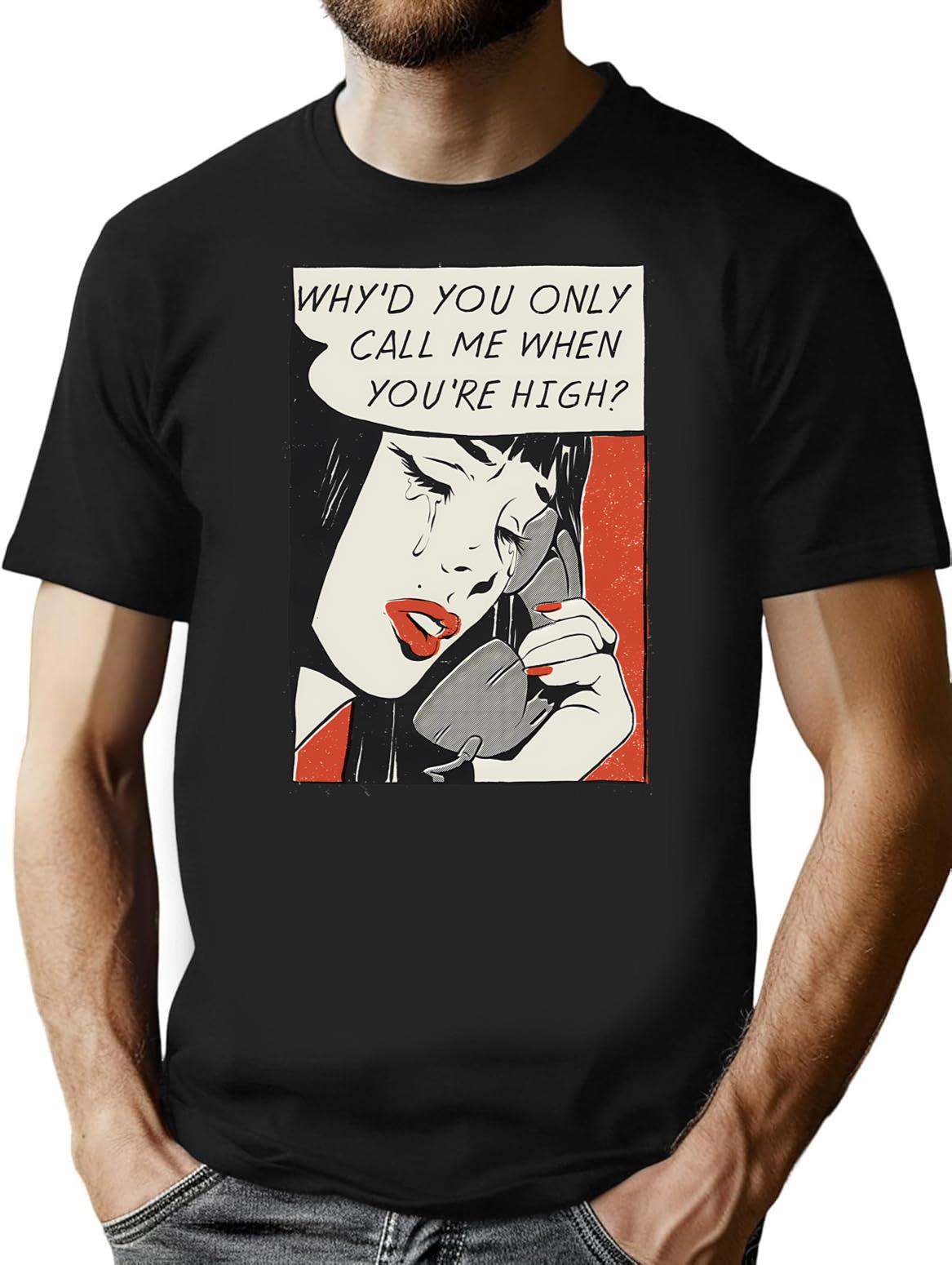 Call Me T-Shirt for Men & Women, T-Shirts Graphic Tee - Black
