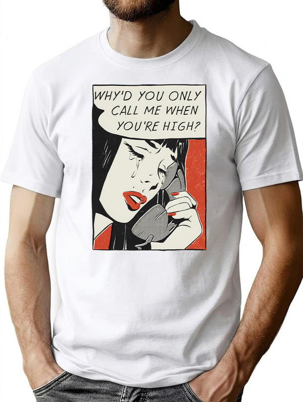 Call Me T-Shirt for Men & Women, T-Shirts Graphic Tee - White