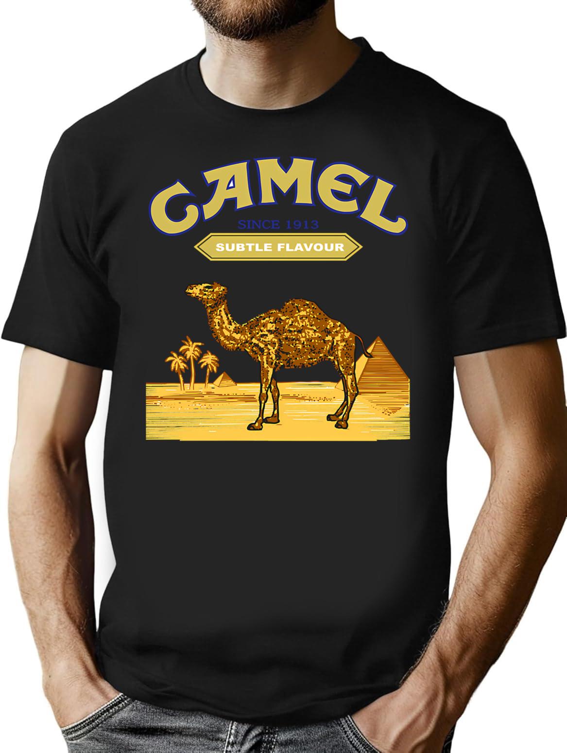 Camel Cigarettes T-Shirt for Men & Women, T-Shirts Graphic Tee - Black