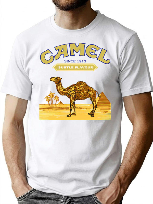 Camel Cigarettes T-Shirt for Men & Women, T-Shirts Graphic Tee - White