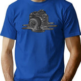 Camera Melt T-Shirt for Men & Women, T-Shirts Graphic Tee - Blue