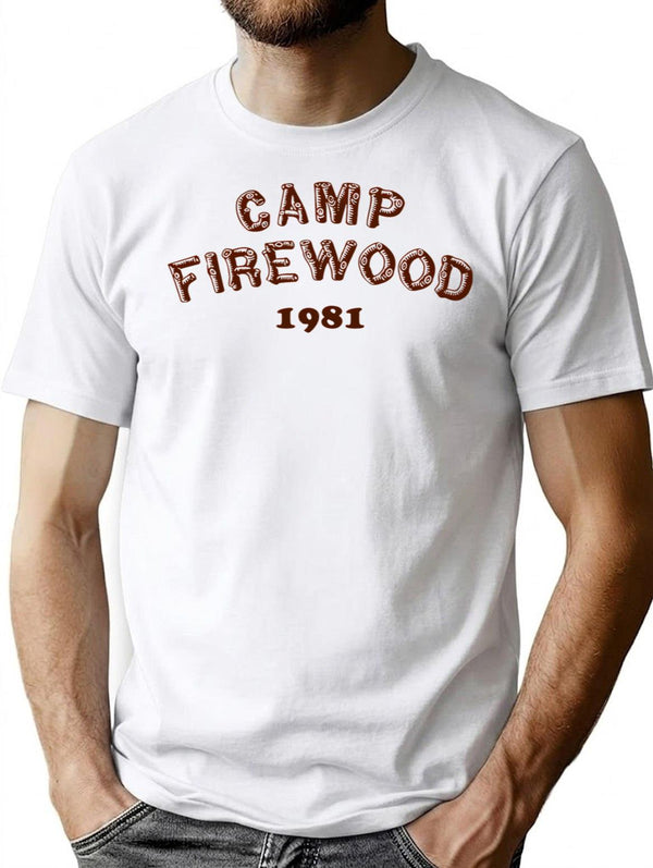 Camp Firewood T-Shirt for Men & Women, T-Shirts Graphic Tee - White
