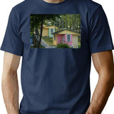 Camping Cabins T-Shirt for Men & Women, T-Shirts Graphic Tee - Navy