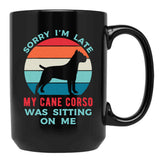 Cane Corso Funny Black Coffee Mug, Gift Coffee Mug