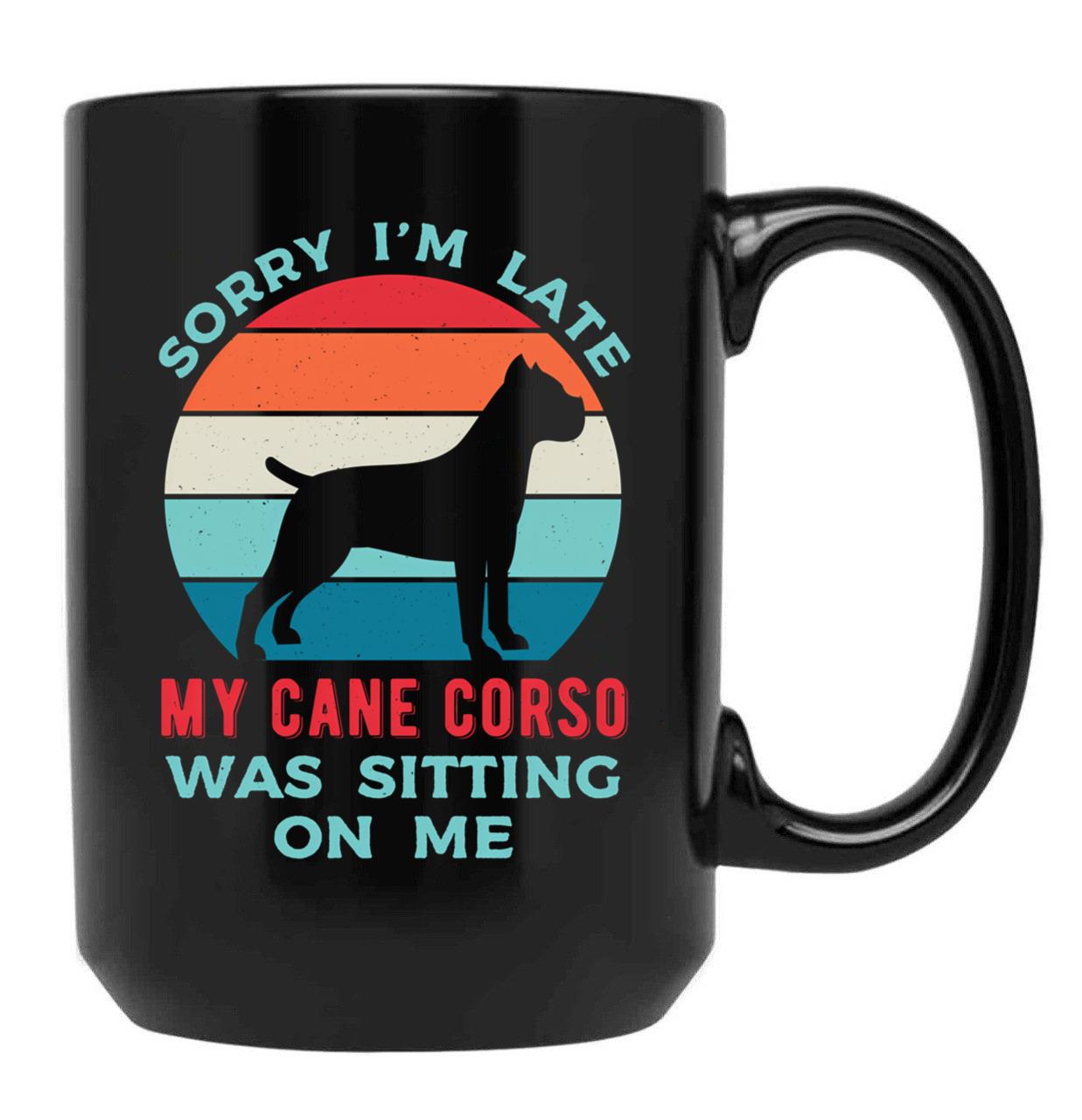 Cane Corso Funny Black Coffee Mug, Gift Coffee Mug