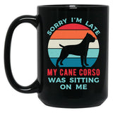Cane Corso Funny Black Coffee Mug, Gift Coffee Mug