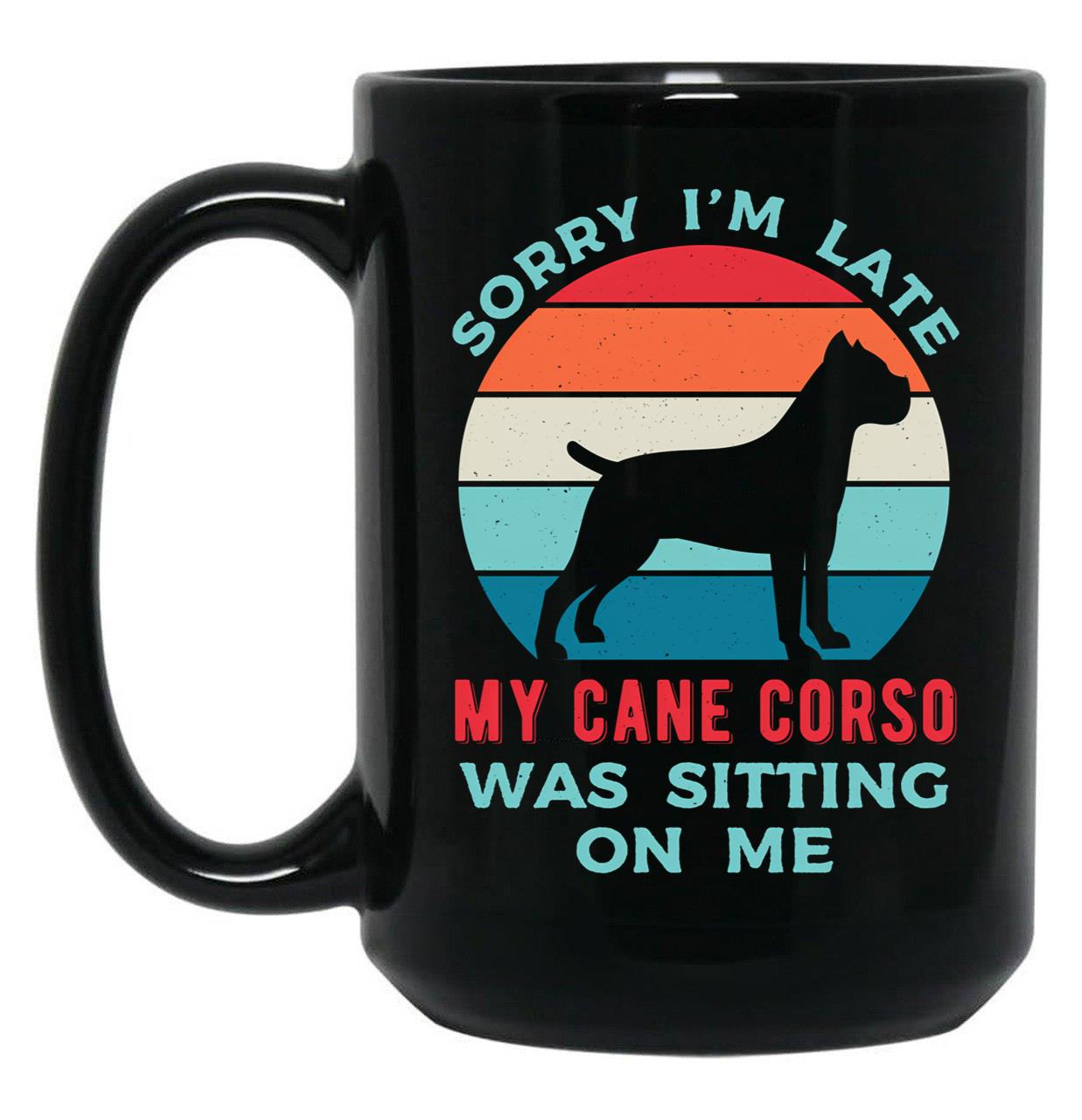 Cane Corso Funny Black Coffee Mug, Gift Coffee Mug