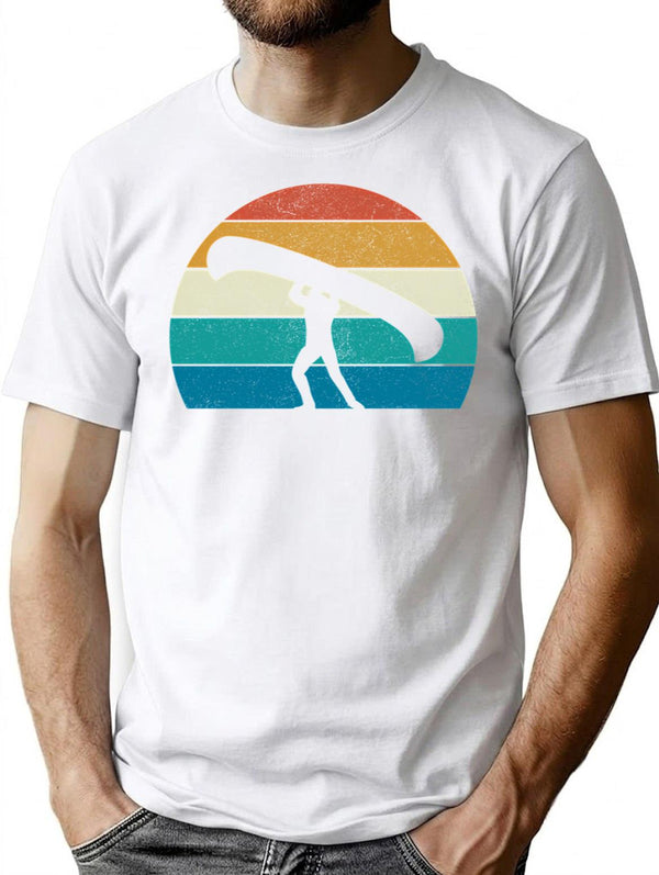 Canoe Portage Vintage Style T-Shirt for Men & Women, T-Shirts Graphic Tee - White