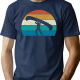 Canoe Portage Vintage Style T-Shirt for Men & Women, T-Shirts Graphic Tee - Navy