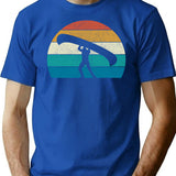 Canoe Portage Vintage Style T-Shirt for Men & Women, T-Shirts Graphic Tee - Blue