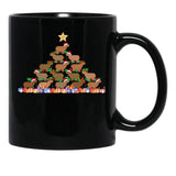 Capybara Christmas Tree Gift Funny Christmas Capybara Black Coffee Mug, Gift Coffee Mug - Black