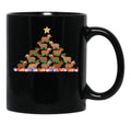 Capybara Christmas Tree Gift Funny Christmas Capybara Black Coffee Mug, Gift Coffee Mug - Black