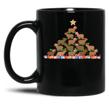 Capybara Christmas Tree Gift Funny Christmas Capybara Black Coffee Mug, Gift Coffee Mug - Black