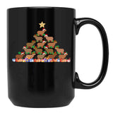 Capybara Christmas Tree Gift Funny Christmas Capybara Black Coffee Mug, Gift Coffee Mug