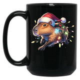 Capybara Christmas Black Coffee Mug, Gift Coffee Mug