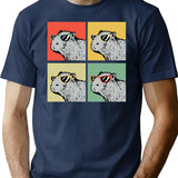 Capybara Retro Animal Lover Vintage Retro Capybara Gear T-Shirt for Men & Women, T-Shirts Graphic Tee - Navy