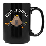 Capybara Black Coffee Mug, Gift Coffee Mug
