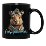 Capymama Funny Capybara Mother'S Day Design Black Coffee Mug, Gift Coffee Mug - Black