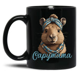 Capymama Funny Capybara Mother'S Day Design Black Coffee Mug, Gift Coffee Mug - Black
