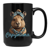 Capymama Funny Capybara Mother'S Day Design Black Coffee Mug, Gift Coffee Mug