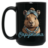 Capymama Funny Capybara Mother'S Day Design Black Coffee Mug, Gift Coffee Mug