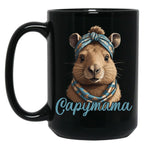 Capymama Funny Capybara Mother'S Day Design Black Coffee Mug, Gift Coffee Mug
