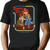 Caring For Your Demon Cat T-Shirt for Men & Women, T-Shirts Graphic Tee - Black