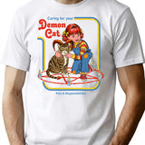Caring For Your Demon Cat T-Shirt for Men & Women, T-Shirts Graphic Tee - White