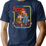 Caring For Your Demon Cat T-Shirt for Men & Women, T-Shirts Graphic Tee - Navy