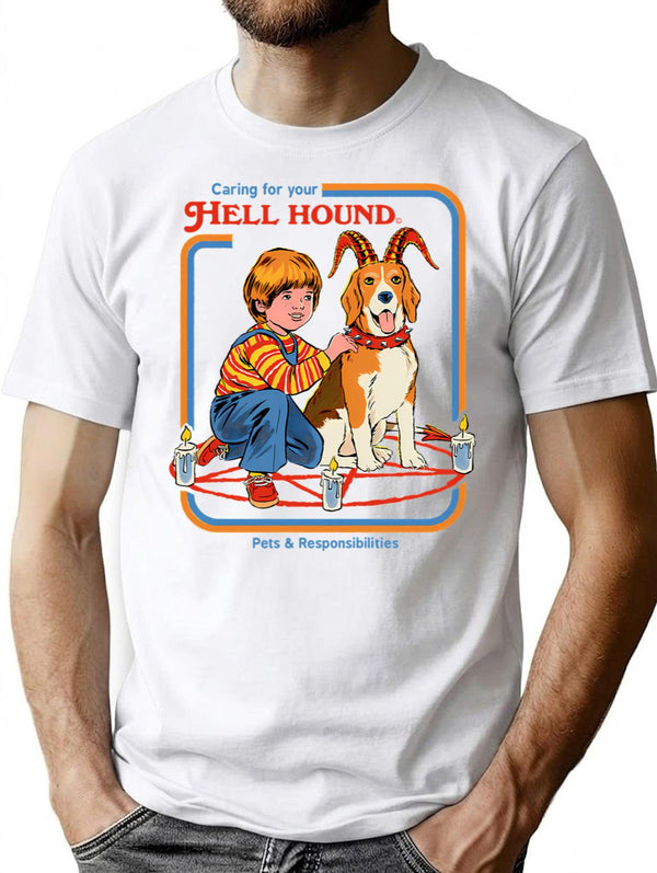 Caring For Your Hell Hound T-Shirt for Men & Women, T-Shirts Graphic Tee - White